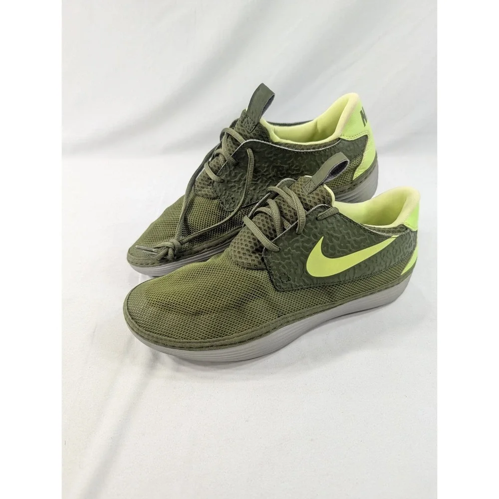 Mens Nike Solarsoft Moccasin Double Green Mesh Comfort Casual Sneakers Size 9